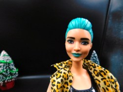 blue hair fashion doll top